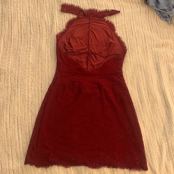 Free people dress, color maroon, and size small, - Picture 3 of 4